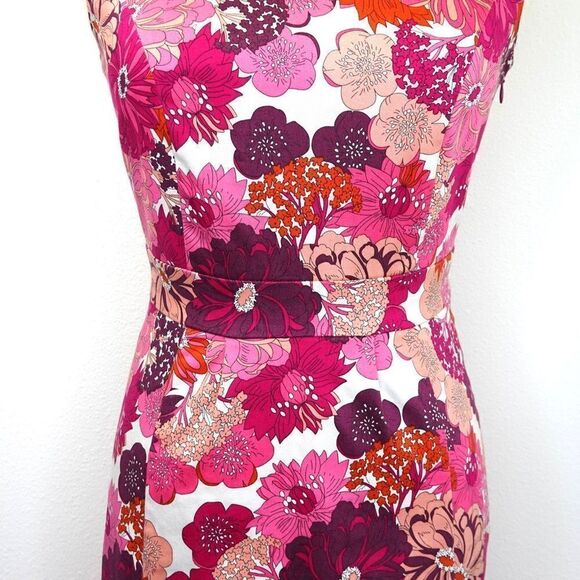 Liberty of London for Target Pink Floral Bodycon Dress Sz 2 Like New - Picture 10 of 16